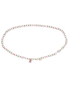 Kate Spade New York Women’s  L/XL lock & spade chain link belt PINK NWT